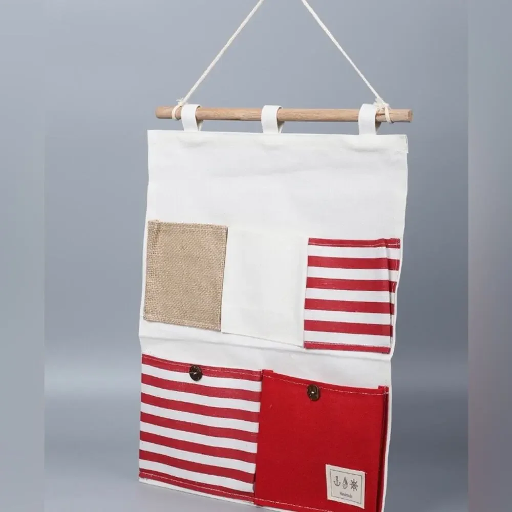 Set of 2 Red & White Hanging Storage Organizers. Can use indoors or in the car.